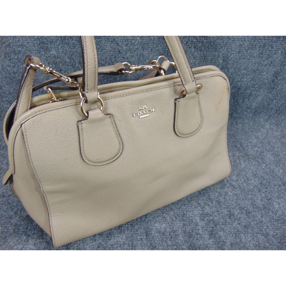 Coach Stanton Carryall 26 Satchel Bag Beige Tan Leather 36392 Stain Flaw